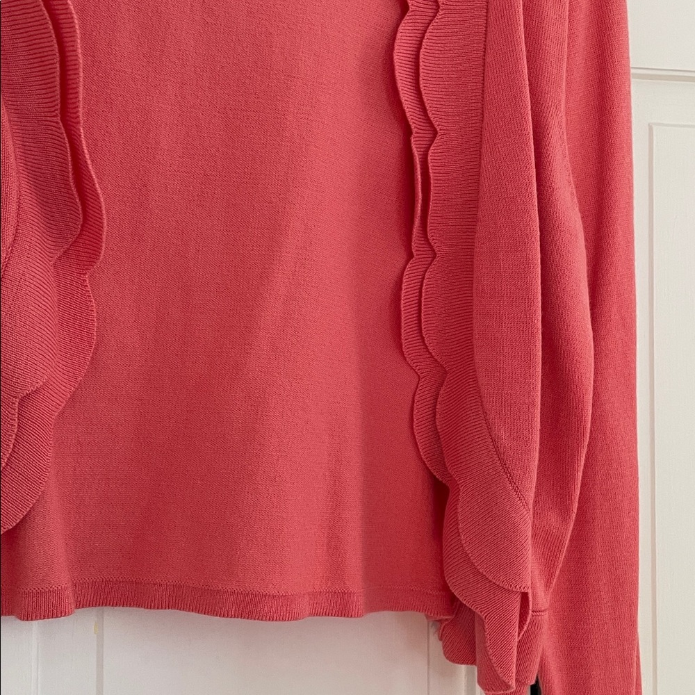Perceptions Women's Scalloped Coral Shrug - Picture 6 of 7